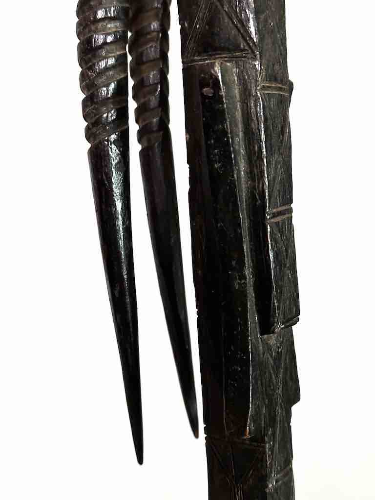 Senufo Ritual Iron-Blade Intricate Wood Handle Weapon/Tool | 24"