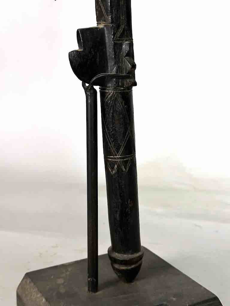 Senufo Ritual Iron-Blade Intricate Wood Handle Weapon/Tool | 24"