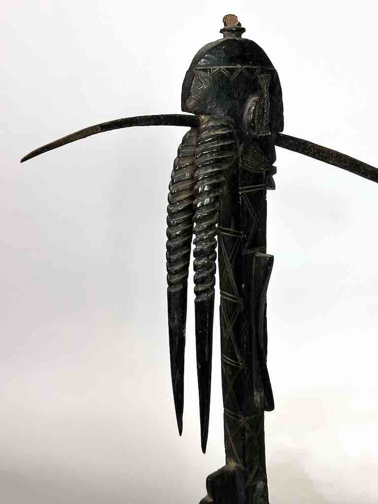 Senufo Ritual Iron-Blade Intricate Wood Handle Weapon/Tool | 24"