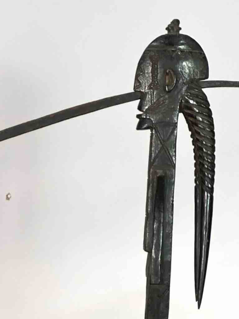 Senufo Ritual Iron-Blade Intricate Wood Handle Weapon/Tool | 24"