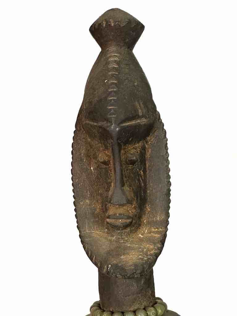 Vintage Seated Bearded Dogon Male Statue - Mali