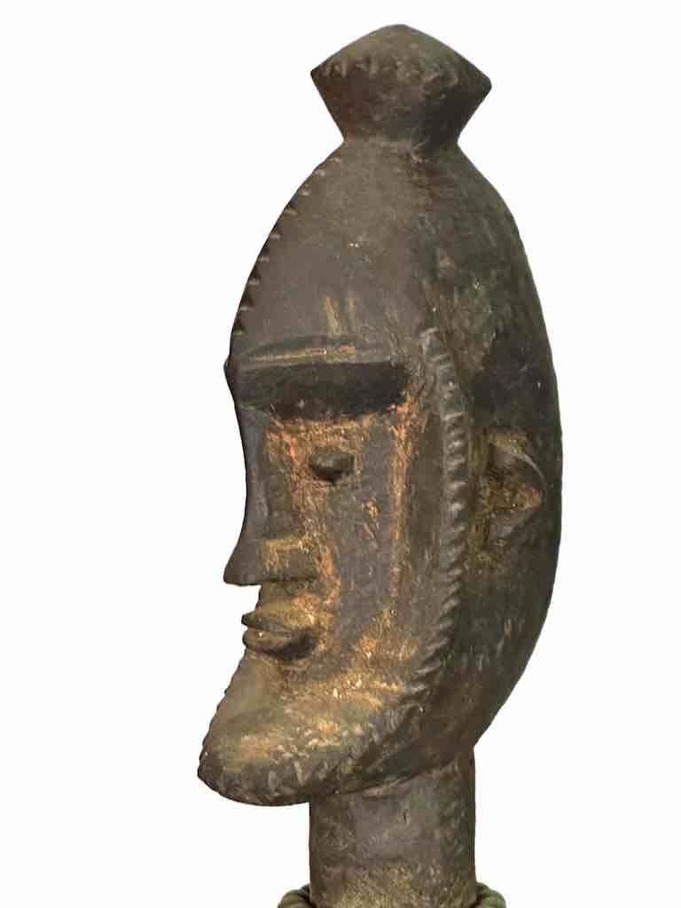 Vintage Seated Bearded Dogon Male Statue - Mali