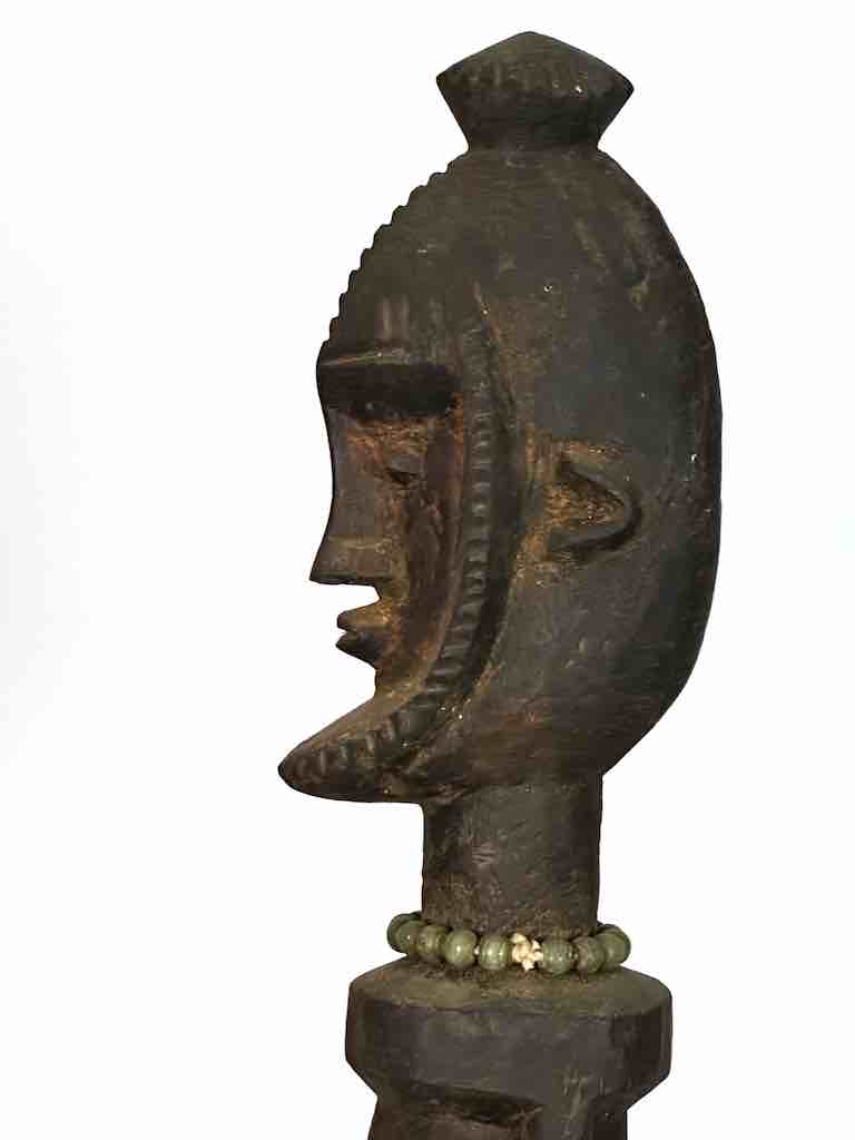 Vintage Seated Bearded Dogon Male Statue - Mali