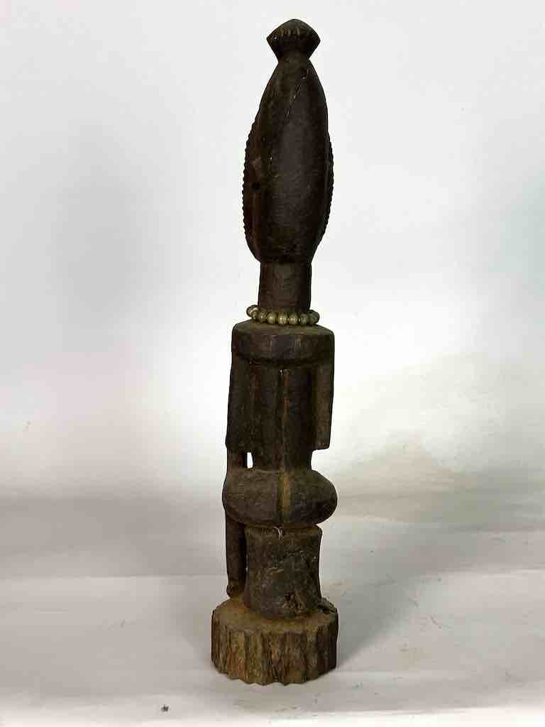 Vintage Seated Bearded Dogon Male Statue - Mali