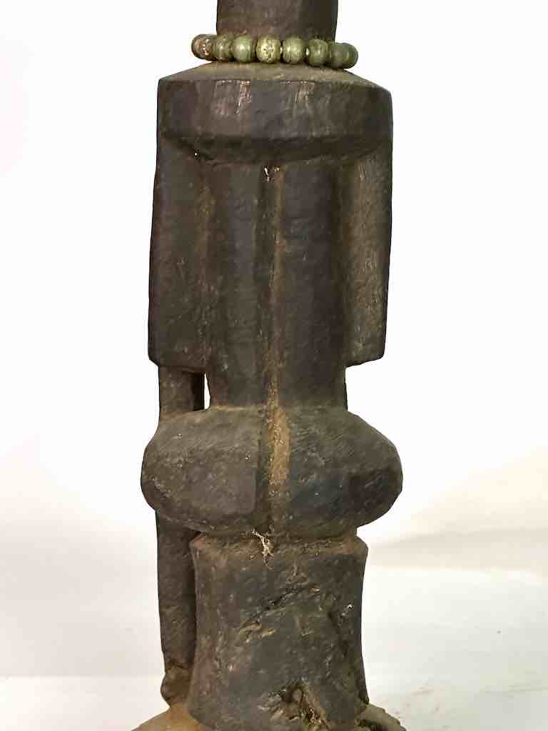 Vintage Seated Bearded Dogon Male Statue - Mali