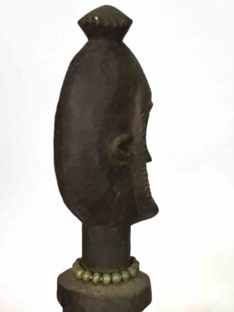 Vintage Seated Bearded Dogon Male Statue - Mali