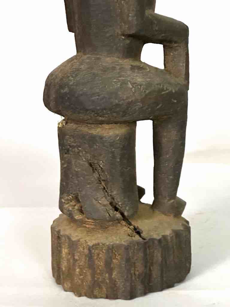 Vintage Seated Bearded Dogon Male Statue - Mali