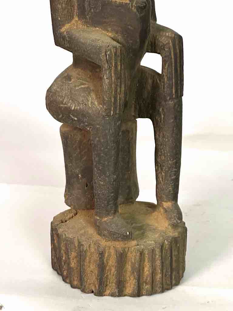 Vintage Seated Bearded Dogon Male Statue - Mali