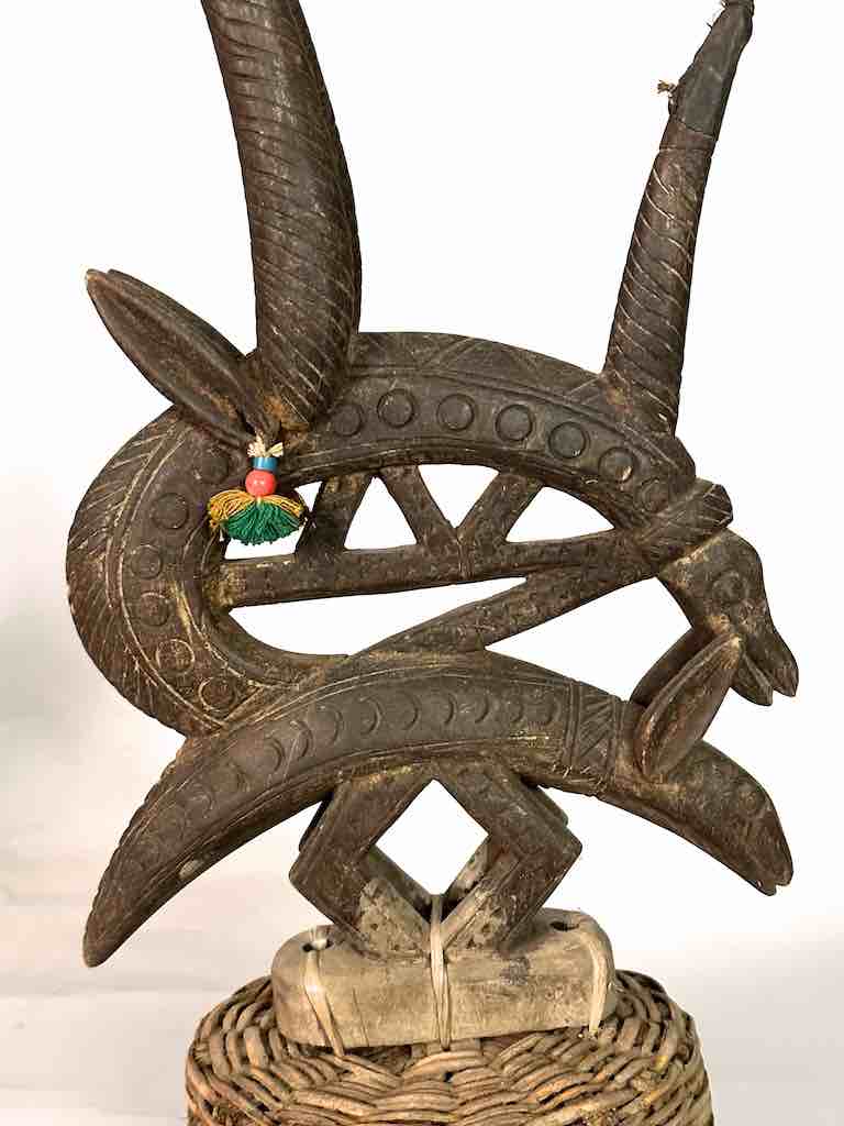 Extraordinary Bamana "Chiawara" Sogununkhun Fertility Headdress Pair Statues