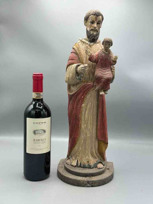 Antique Vietnamese Catholic Male Saint Joseph with Jesus Figure