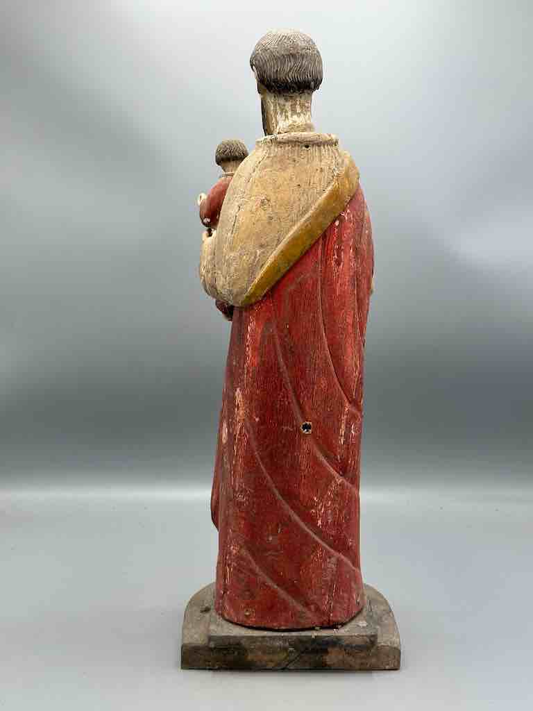 Antique Vietnamese Catholic Male Saint Joseph with Jesus Figure