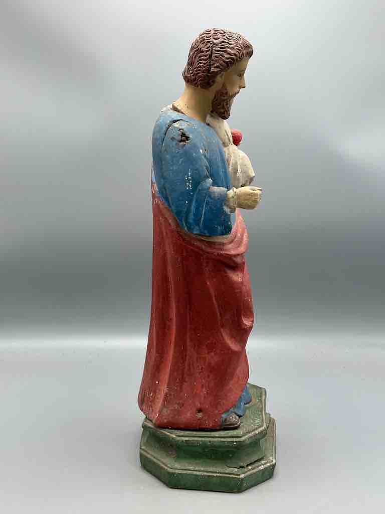 Antique Vietnamese Catholic Male Saint Joseph with Jesus Figure