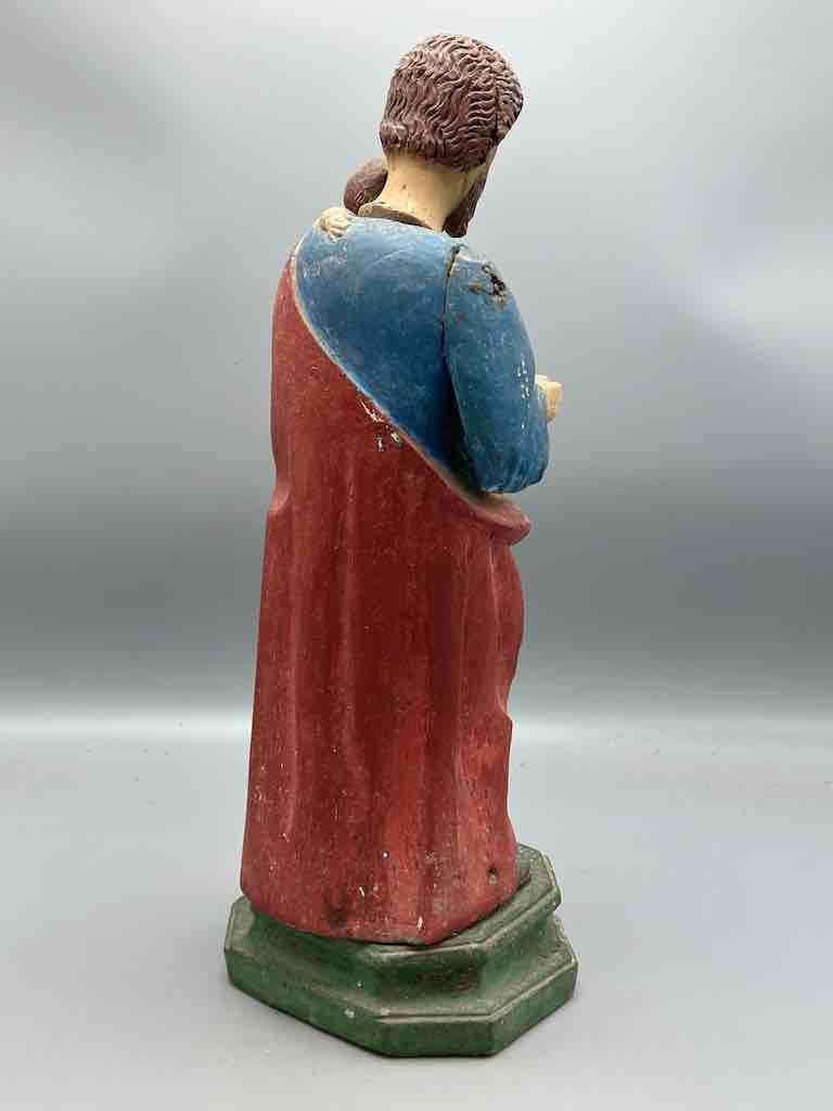 Antique Vietnamese Catholic Male Saint Joseph with Jesus Figure