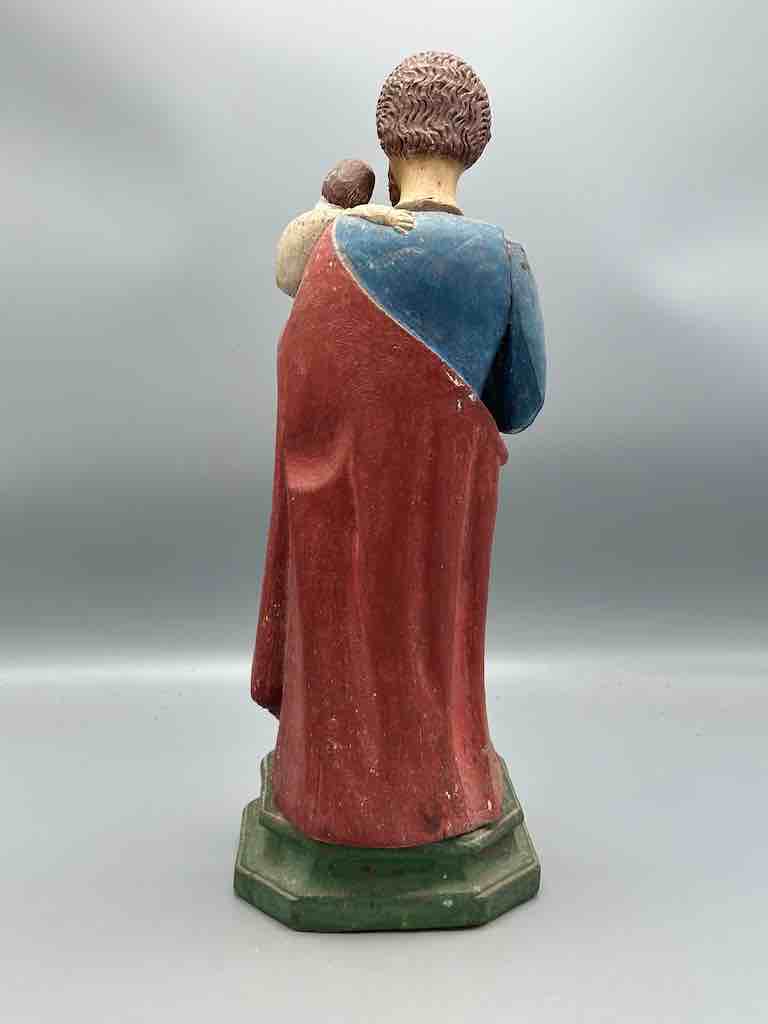 Antique Vietnamese Catholic Male Saint Joseph with Jesus Figure