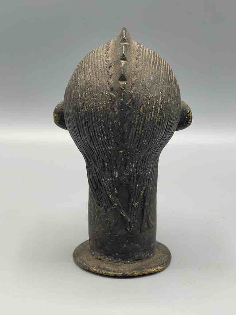 Vintage Brass Traditional Dogon Male Head Figure - Mali