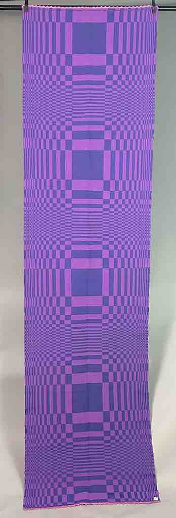 Geometric Long Narrow Textile Table Runner - Purple/Navy