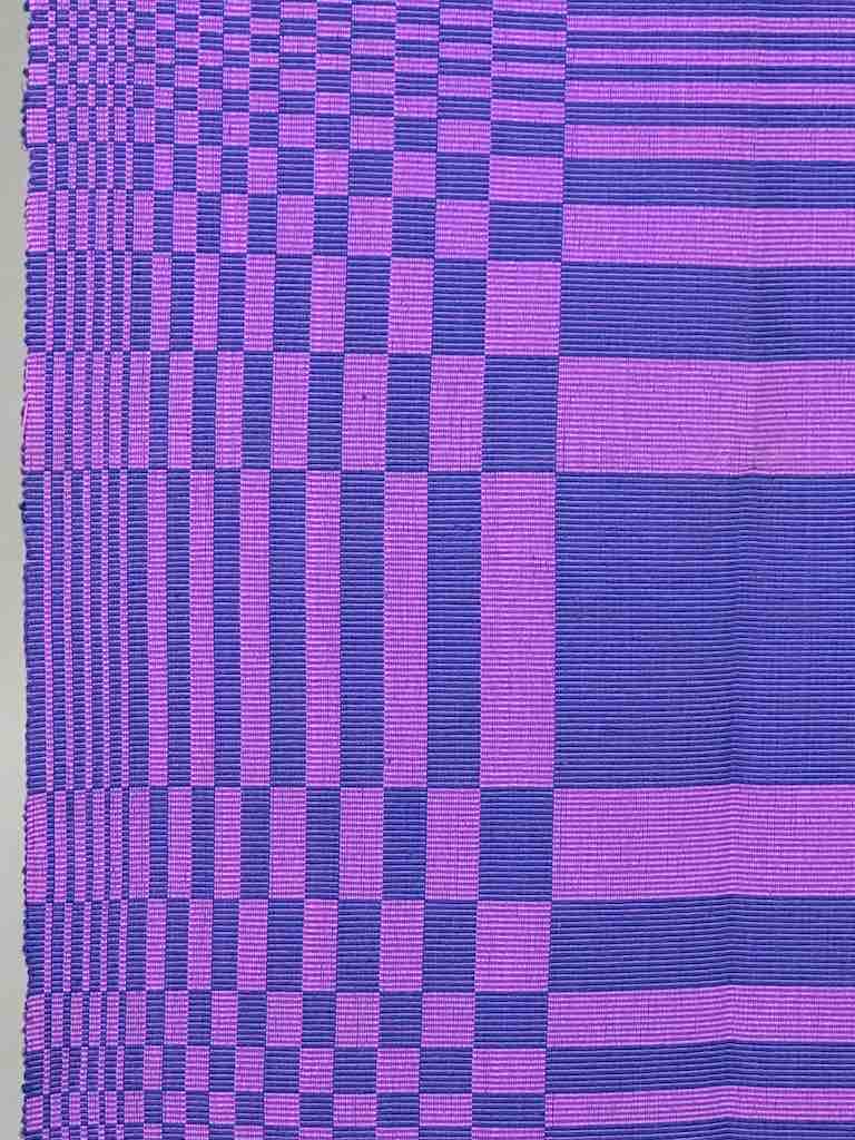 Geometric Long Narrow Textile Table Runner - Purple/Navy