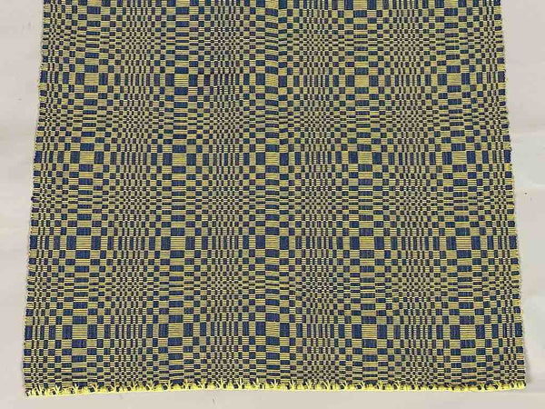 Geometric Long Narrow Textile Table Runner - Yellow/Navy