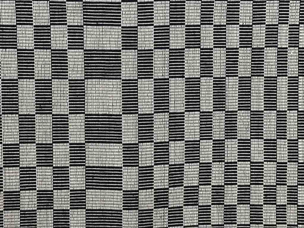 Geometric Long Narrow Textile Table Runner - Grey/White