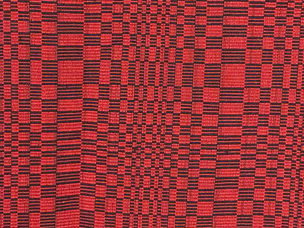 Geometric Long Narrow Textile Table Runner - Red/Navy