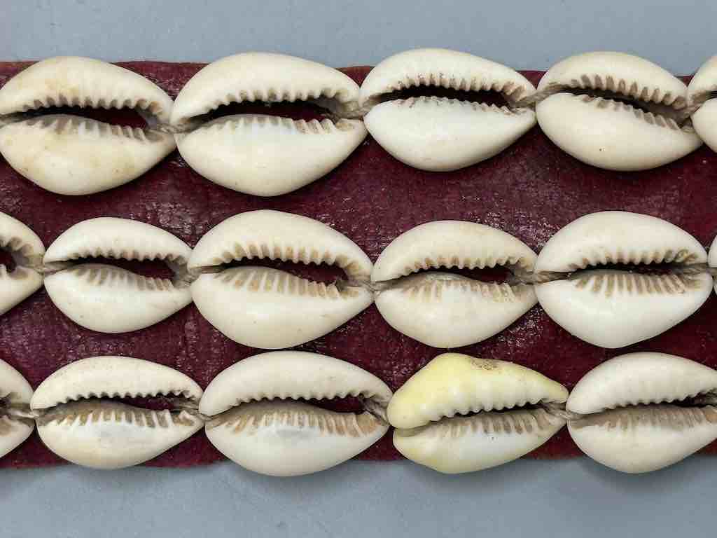 African Cultural Very High Quality Wide Real Cowrie Shell-Leather Tie Closure Belt - 4 Colors