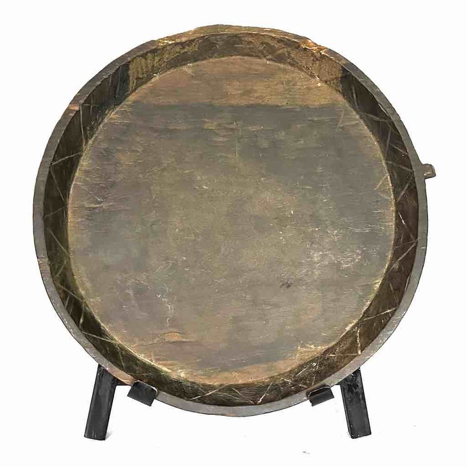 Vintage Fipa Large Round Wooden Tray Sculpture - Tanzania