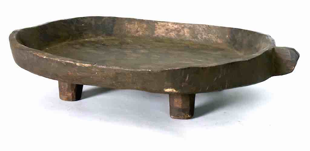 Vintage Fipa Large Oval Wooden Tray Sculpture - Tanzania