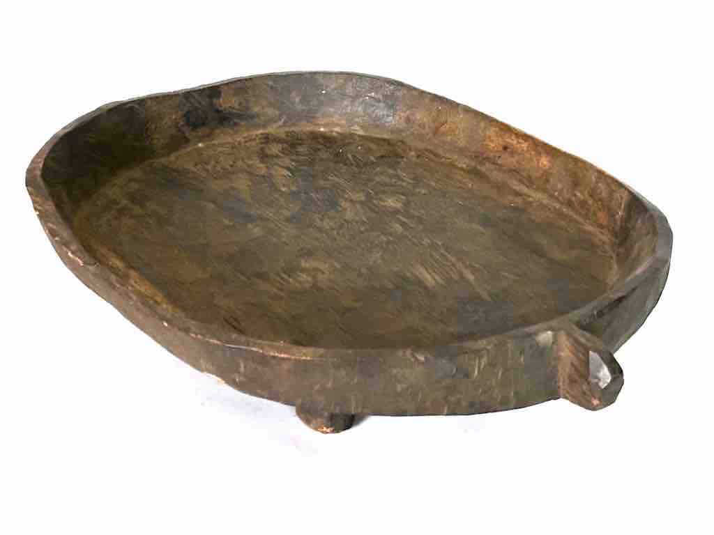 Vintage Fipa Large Oval Wooden Tray Sculpture - Tanzania