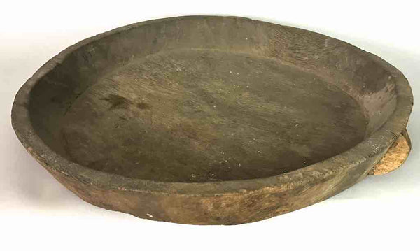 Vintage Fipa Large Round Wooden Tray Sculpture - Tanzania