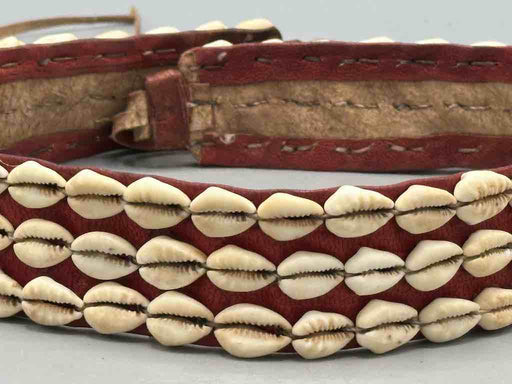 African Finest Quality Cultural Wide Real Cowrie Shell-Leather Tie Closure Belt - 4 colors