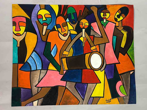 Osogbo School African Painting on Heavy Paper Frameable Art