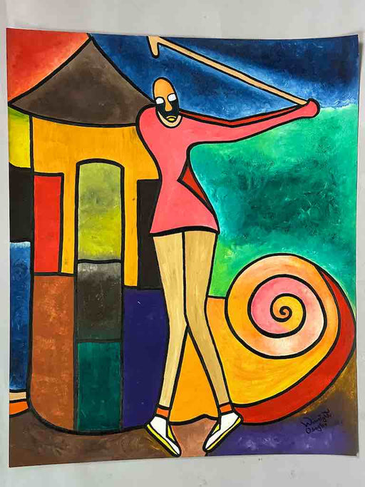 Osogbo School African Painting on Heavy Paper Frameable Art