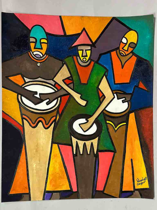 Osogbo School African Painting on Heavy Paper Frameable Art