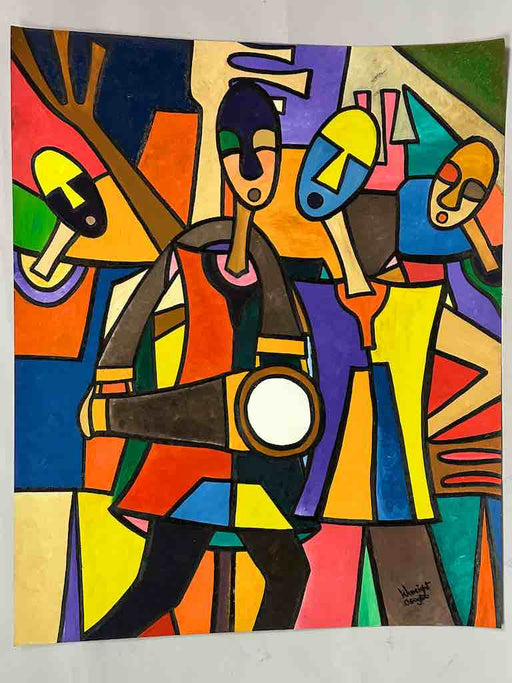 Osogbo School African Painting on Heavy Paper Frameable Art