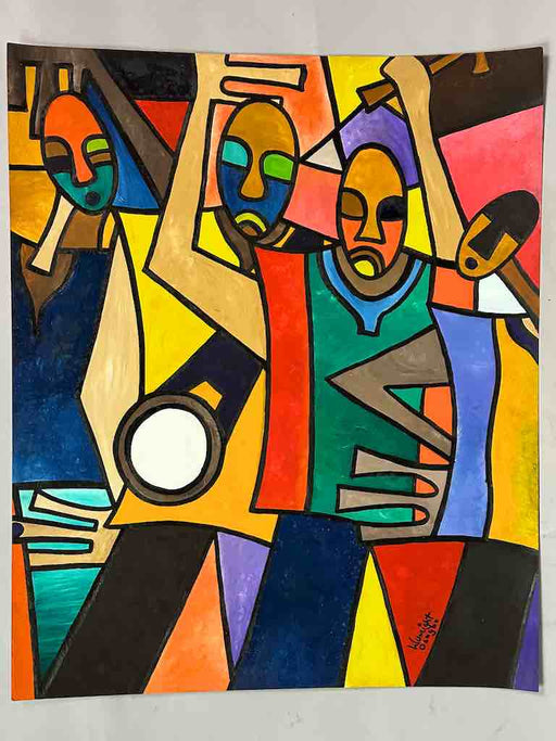 Osogbo School African Painting on Heavy Paper Frameable Art