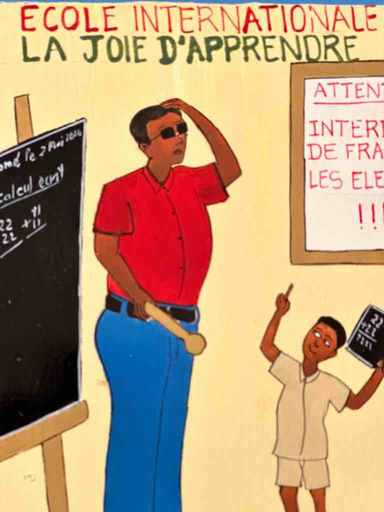 Teacher and Student | Contemporary African Hand Painted Art | Wall Hanging | Frameable Painting | 6.5" x 5"