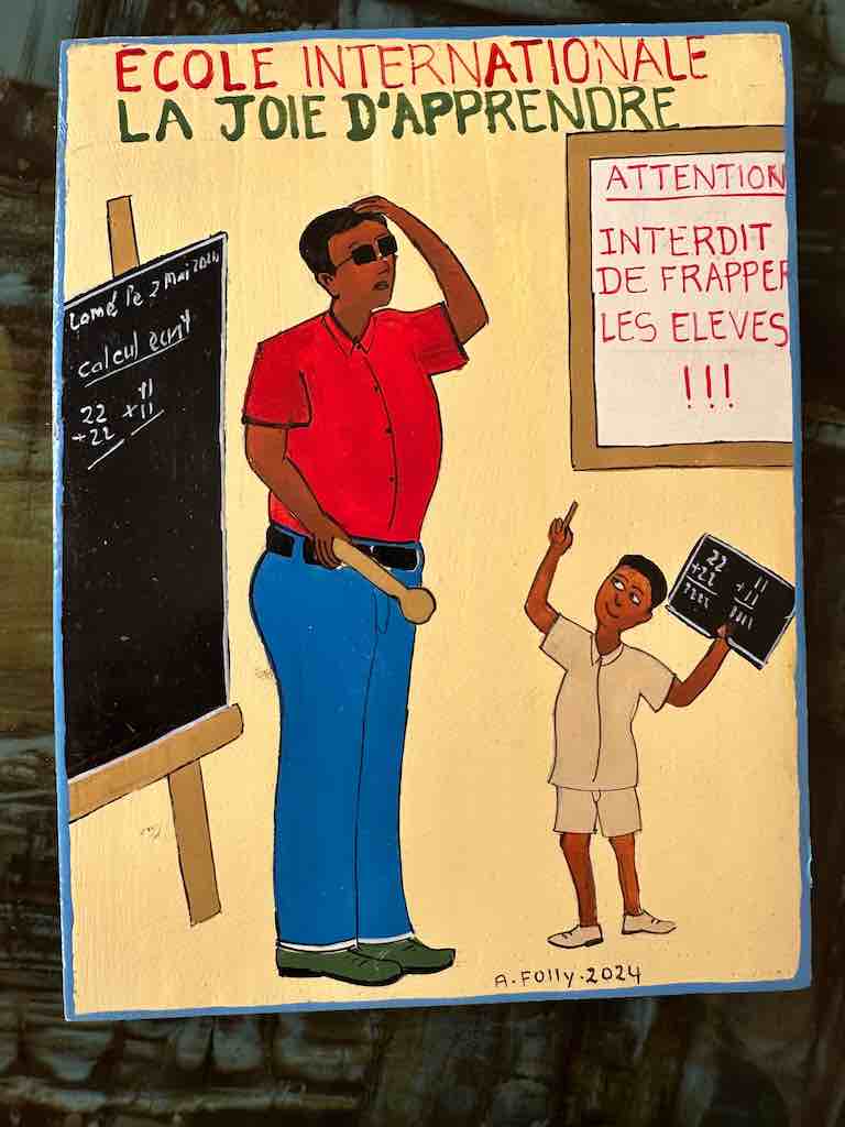 Teacher and Student | Contemporary African Hand Painted Art | Wall Hanging | Frameable Painting | 6.5" x 5"