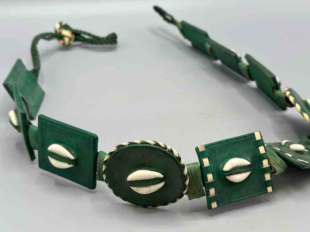 African Cultural Real Cowrie Shell-Leather Medallions Belt - 6 colors