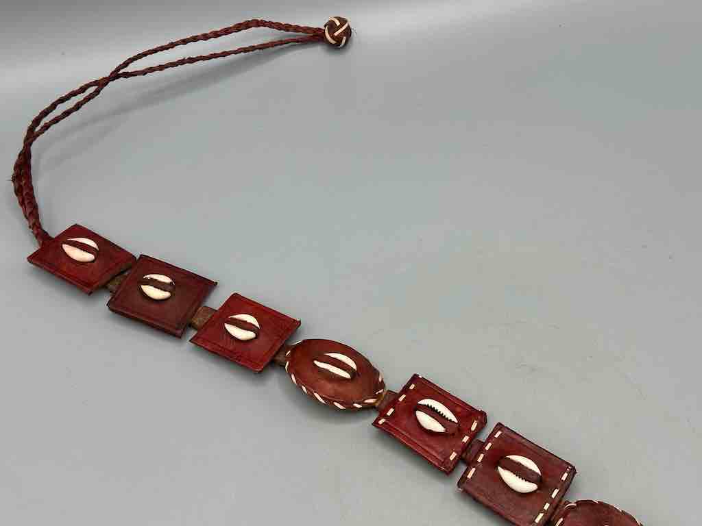 African Cultural Real Cowrie Shell-Leather Medallions Belt - 6 colors