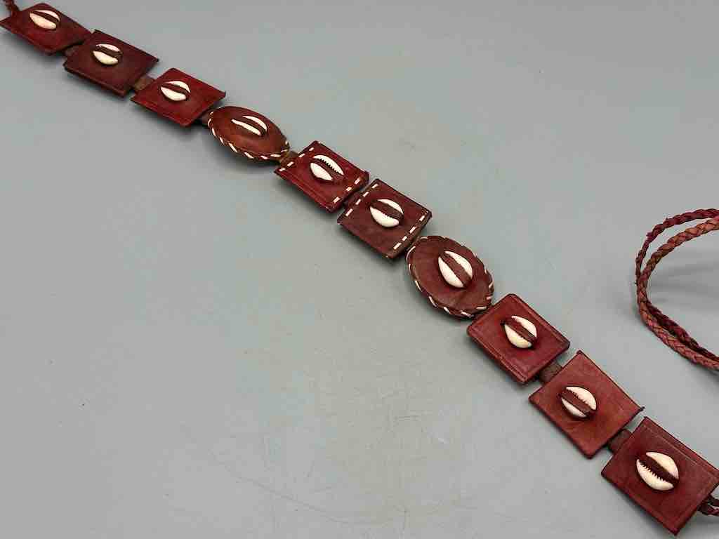 African Cultural Real Cowrie Shell-Leather Medallions Belt - 6 colors