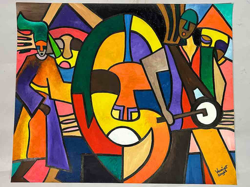 Osogbo School African Painting on Heavy Paper Frameable Art