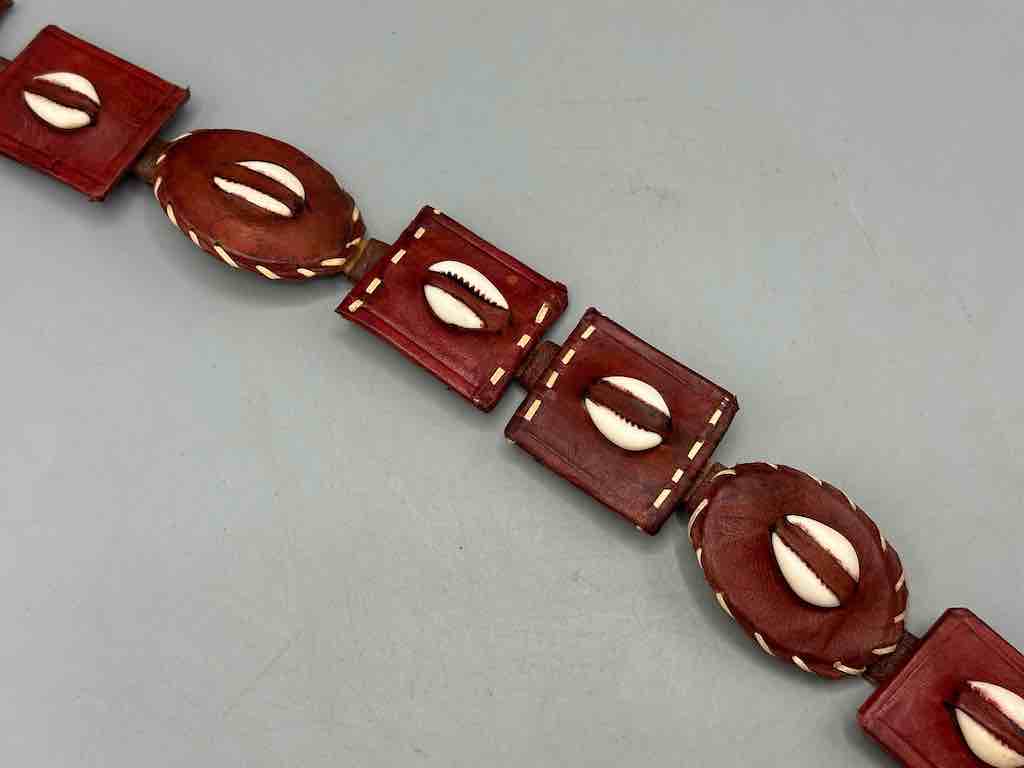 African Cultural Real Cowrie Shell-Leather Medallions Belt - 6 colors