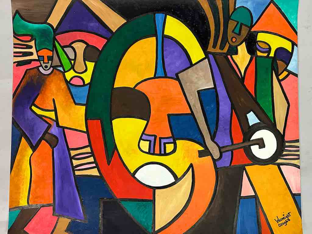 Osogbo School African Painting on Heavy Paper Frameable Art