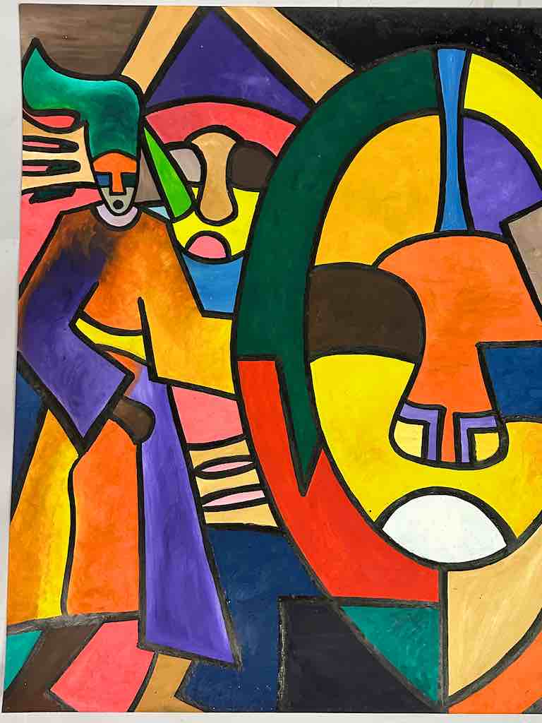 Osogbo School African Painting on Heavy Paper Frameable Art