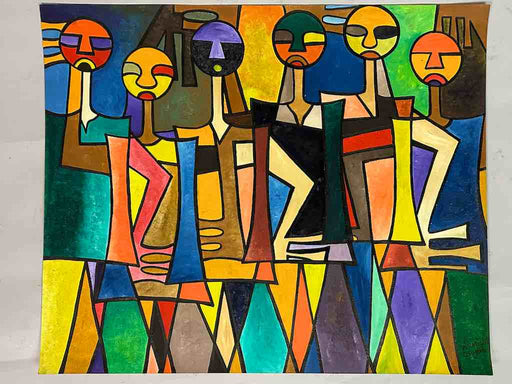 Osogbo School African Painting on Heavy Paper Frameable Art