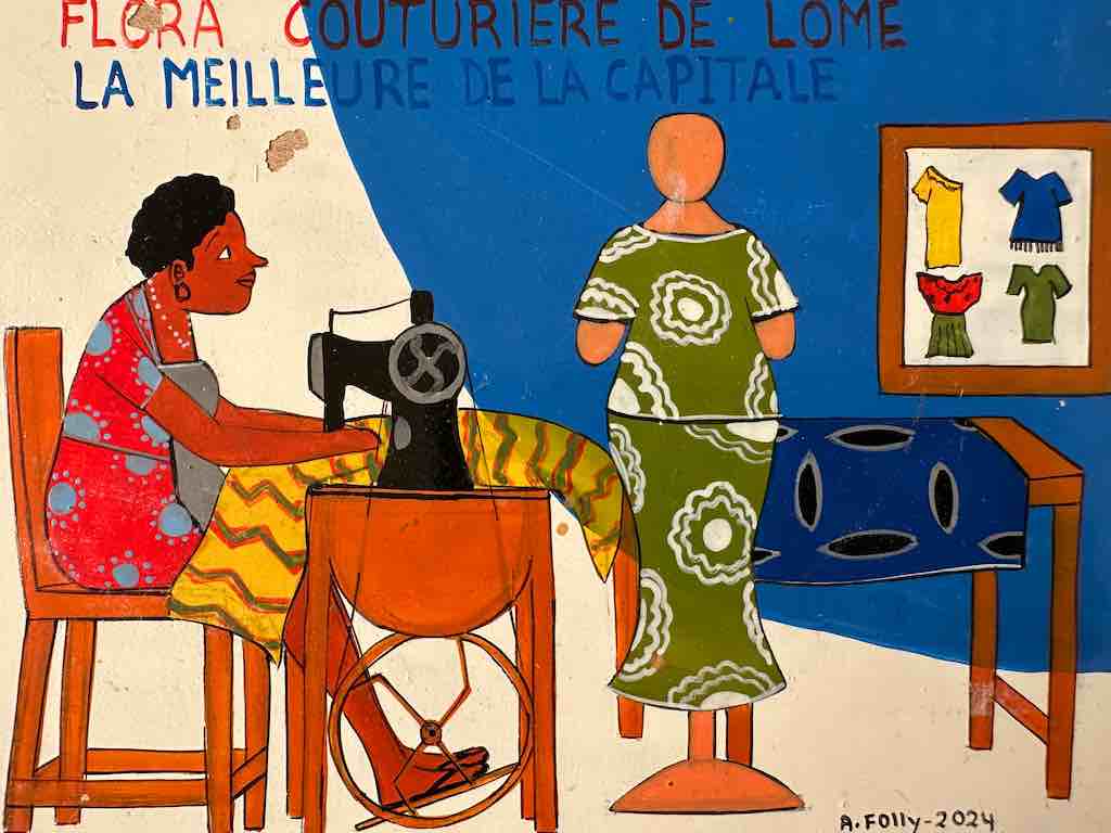 Seamstress | Contemporary African Hand Painted Art | Wall Hanging | Frameable Painting | 6.5" x 5"