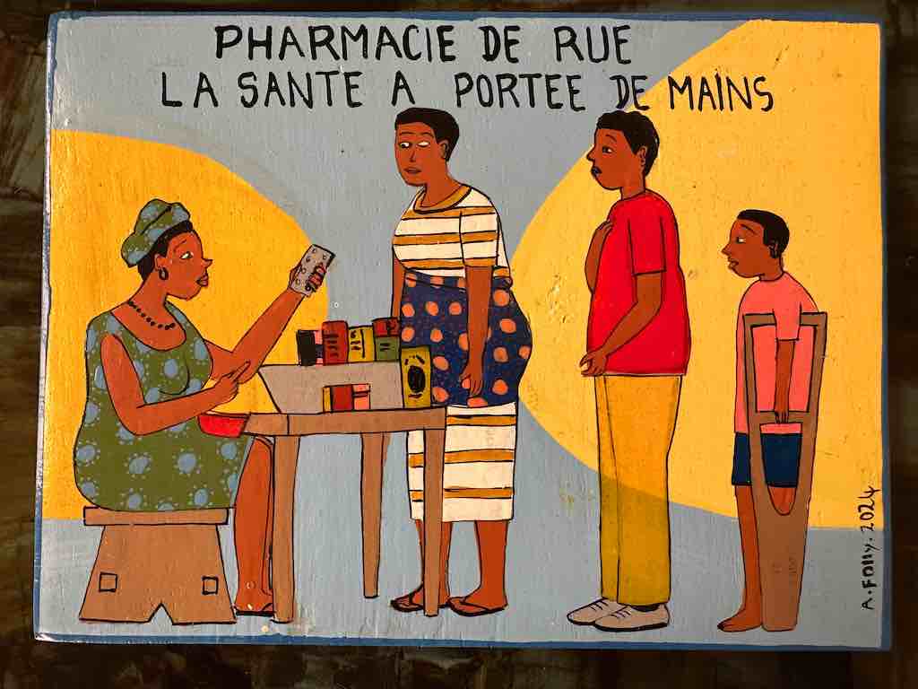 Healer and Patients | Contemporary African Hand Painted Art | Wall Hanging | Frameable Painting | 6.5" x 5"