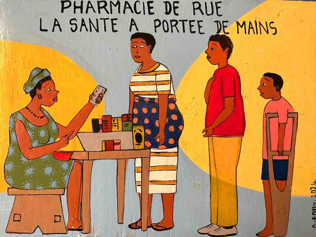 Healer and Patients | Contemporary African Hand Painted Art | Wall Hanging | Frameable Painting | 6.5" x 5"