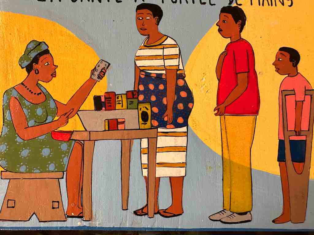Healer and Patients | Contemporary African Hand Painted Art | Wall Hanging | Frameable Painting | 6.5" x 5"