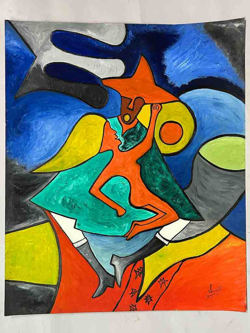 Osogbo School African Painting on Heavy Paper Frameable Art